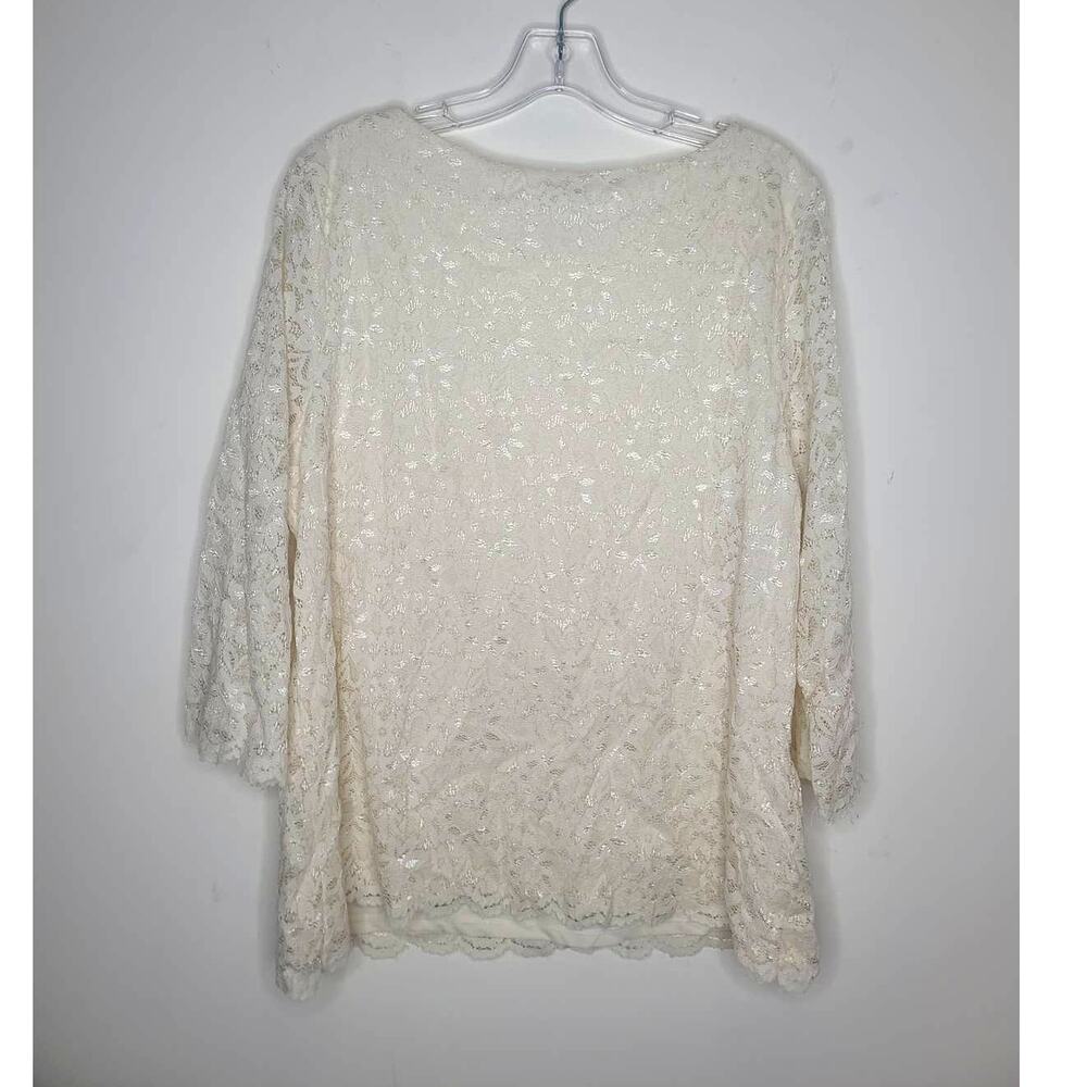 NWT Charter Club cream lace shirt blouse - 1X - Picture 4 of 5
